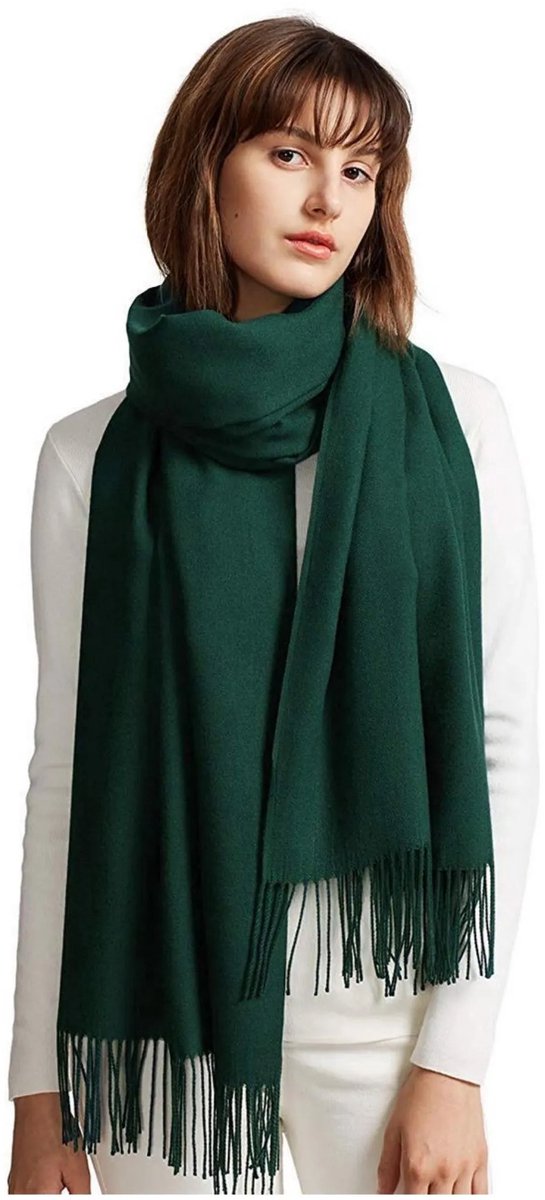 casalora® - Wintersjaal - Dames Sjaal - Herfst Sjaal - Bescherming tegen kou - Blijf warm - 200*70 CM - donkergroen