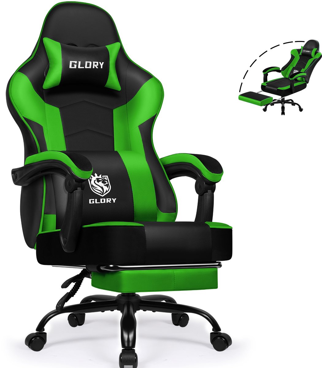 Fukstern Gamingstoel met Verstelbare Rugleuning en Voetsteun - Fukstern - €99,99