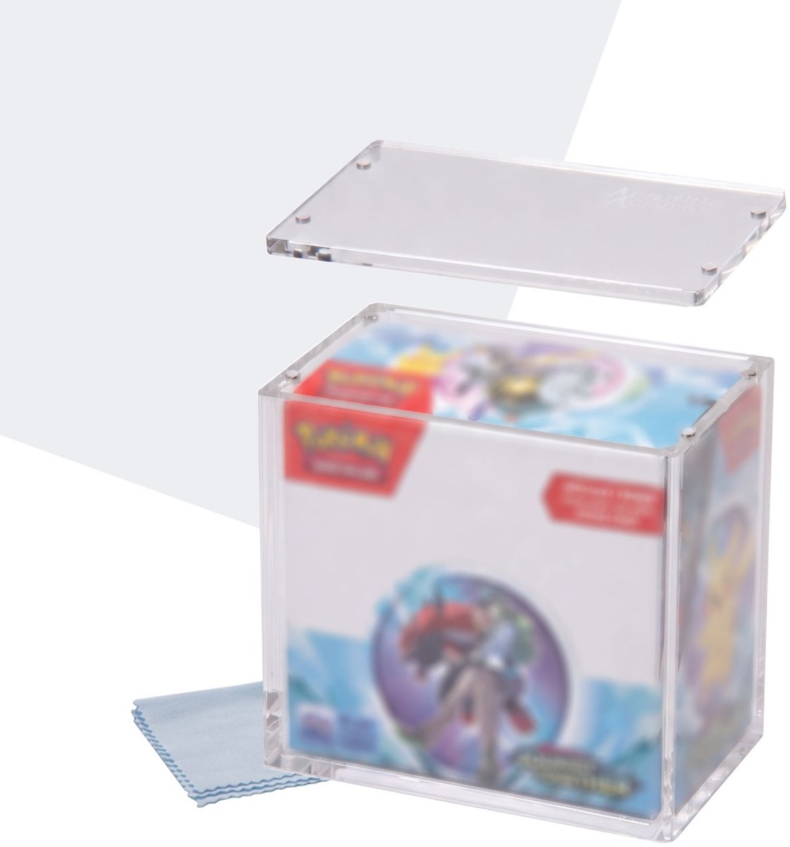 Acrythic Boosterbox Acryl Case - Geschikt Voor Pokemon Boosterboxen- 99% UV Protectie - Sterke Magneetsluiting - Met Schoonmaakdoekje - Transparante TCG Beschermbox Met Afgeronde Hoeken