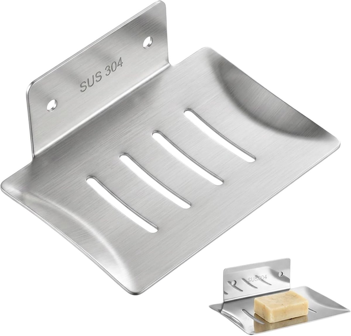 Zelfklevende Zeepdispenser voor Badkamer en Keuken, Roestvrij Staal, Geen Boren Nodig, Ideaal voor Zeep en Sponsen, Duurzaam en Stijlvol (1 Stuk)