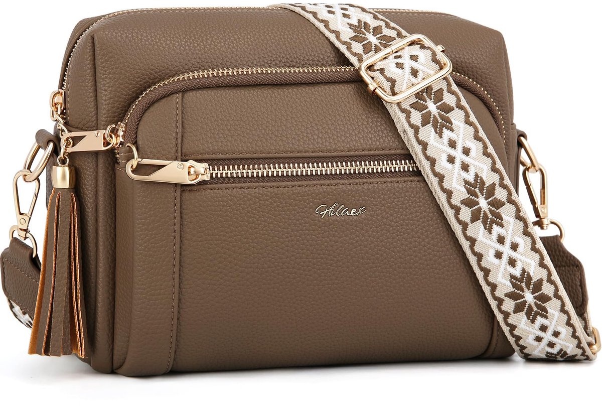 HILAEX Cross-Body Tas Vrouwen met Anti-Diefstal Functie 4 Ritsvakken - ShopVlot