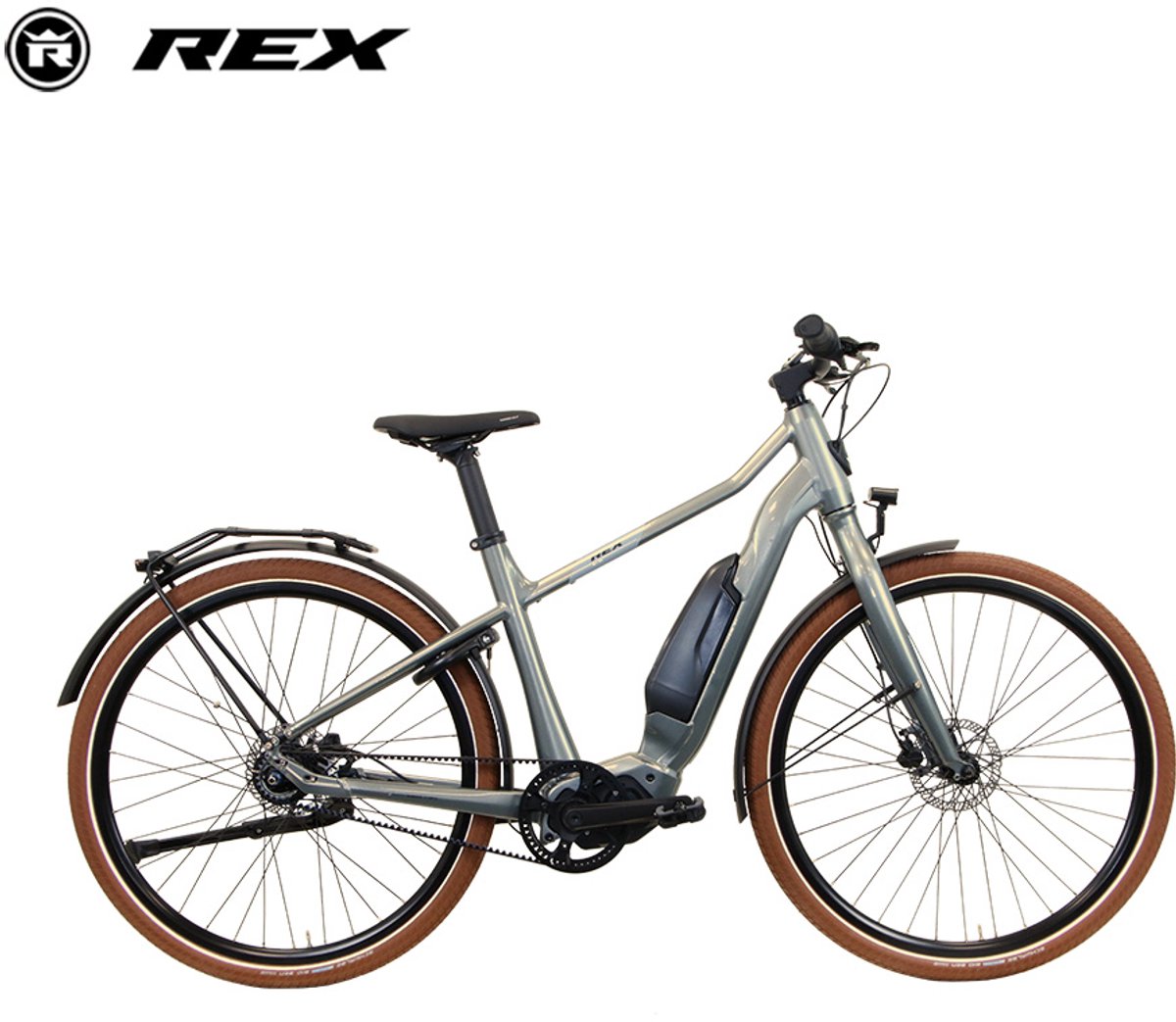 REX Commuter S Elektrische Stadsfiets, Elektrische Fiets voor Dames en Heren, 28 Inch Diamantframe, Shimano STEPS Middenmotor 40 Nm, Gates Riemaandrijving, 504 Wh Accu, Tot 160 km Bereik, 21,9 kg