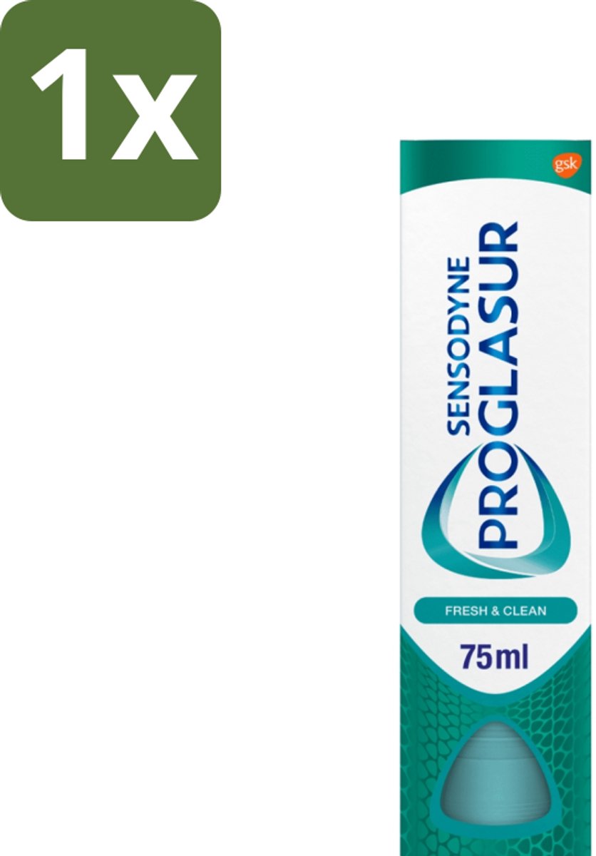 1 x Sensodyne - Tandpasta - Proglasur Fresh & Clean - Dagelijkse Bescherming - 75 ml - Tandpasta - Tanderosie - Glazuurslijtage - Bescherming Tegen Zuren - Gevoeligheid