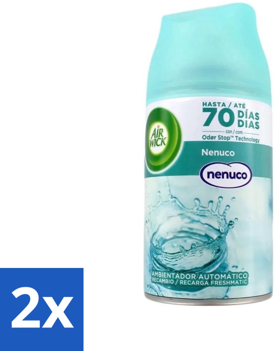 2 x Air Wick - Luchtverfrisser Navulling - Nenuco - Automatische Spray - 250 ml - Nenuco Geur - Luchtverfrisser - Automatische Spray - Geurverspreiding - Geurneutralisatie