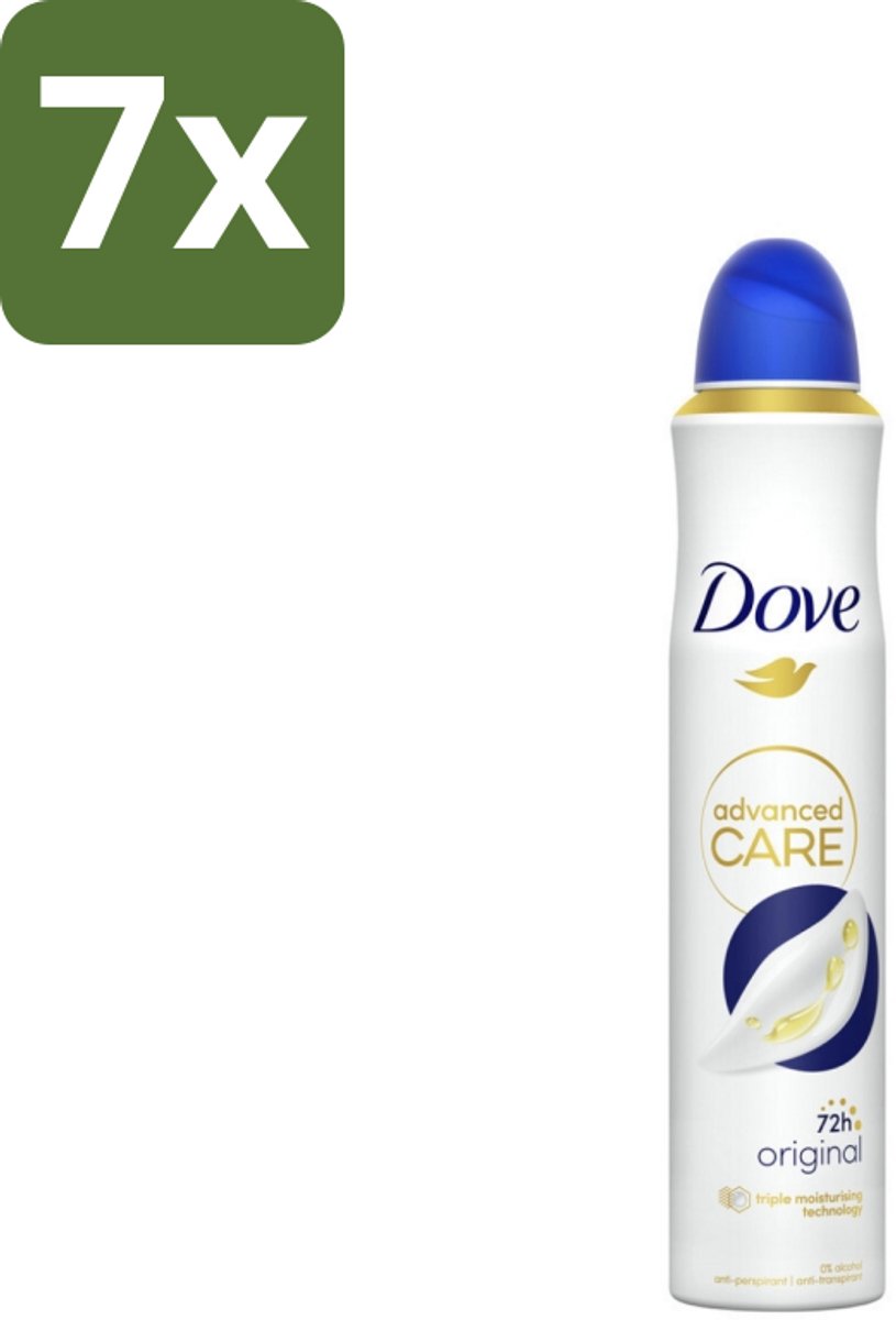 7 x Dove - Deodorant - Spray Advanced Care - Frisse en langdurige bescherming - 200 ml - Dove Deodorant Spray - Anti-transpirant Spray - Huidverzorging - Zweet En Geur Bescherming - Triple Moisturising