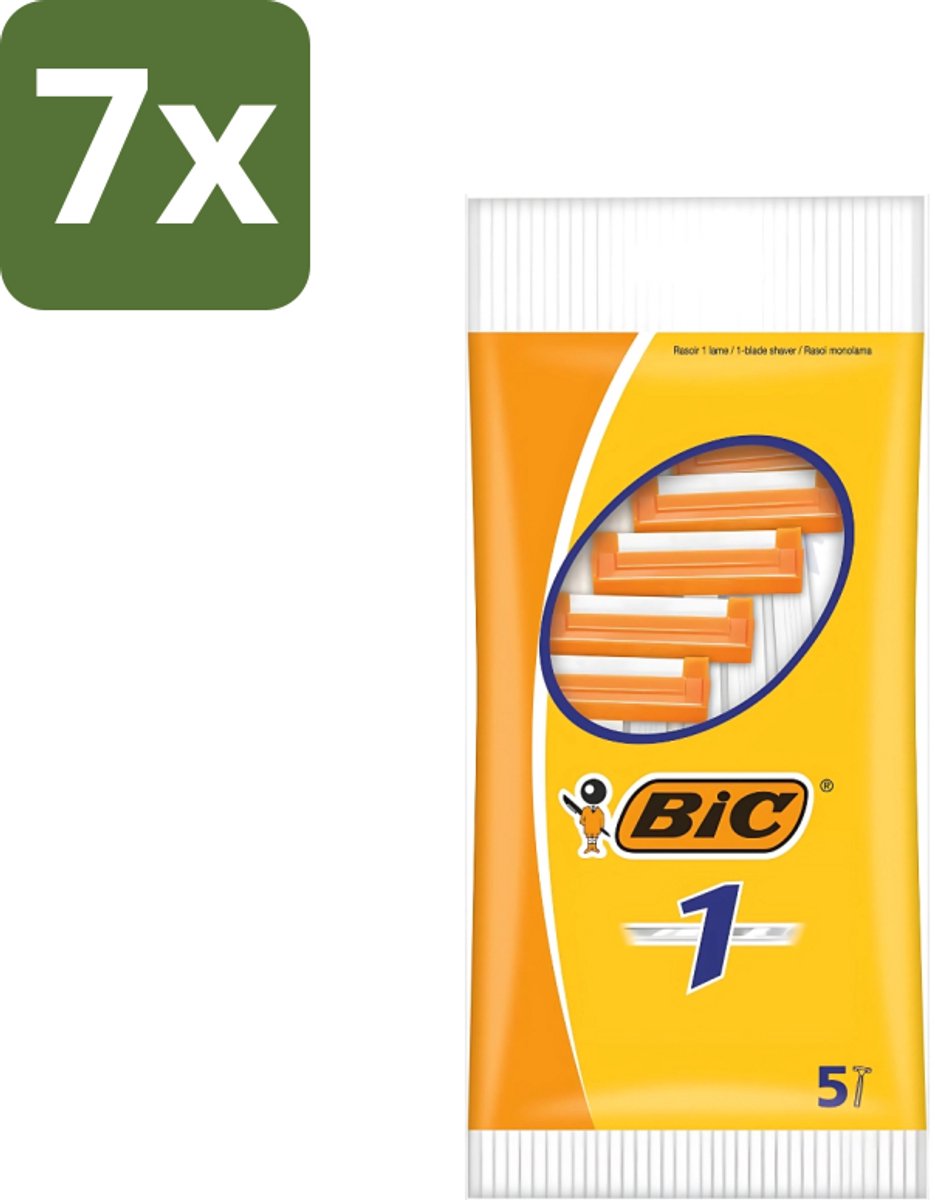 7 x Bic - Scheermesjes - Enkel Mesje - Wegwerpmesjes - 5 Scheermesjes - Scheermesje - Wegwerpmesje - Enkel Mesje - Roestvrij Staal Mesje - Chroomcoating