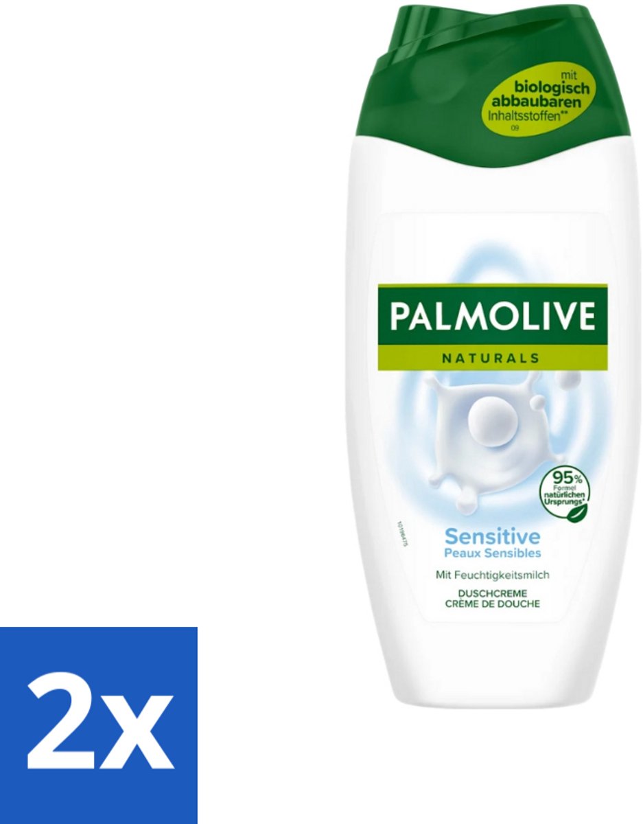 2 x Palmolive Naturals - Douchegel - Sensitive - Voor Gevoelige Huid - 250 ml - Gevoelige Huid - Douchegel - Melkproteïnen - Zachte Reiniging - Hydratatie