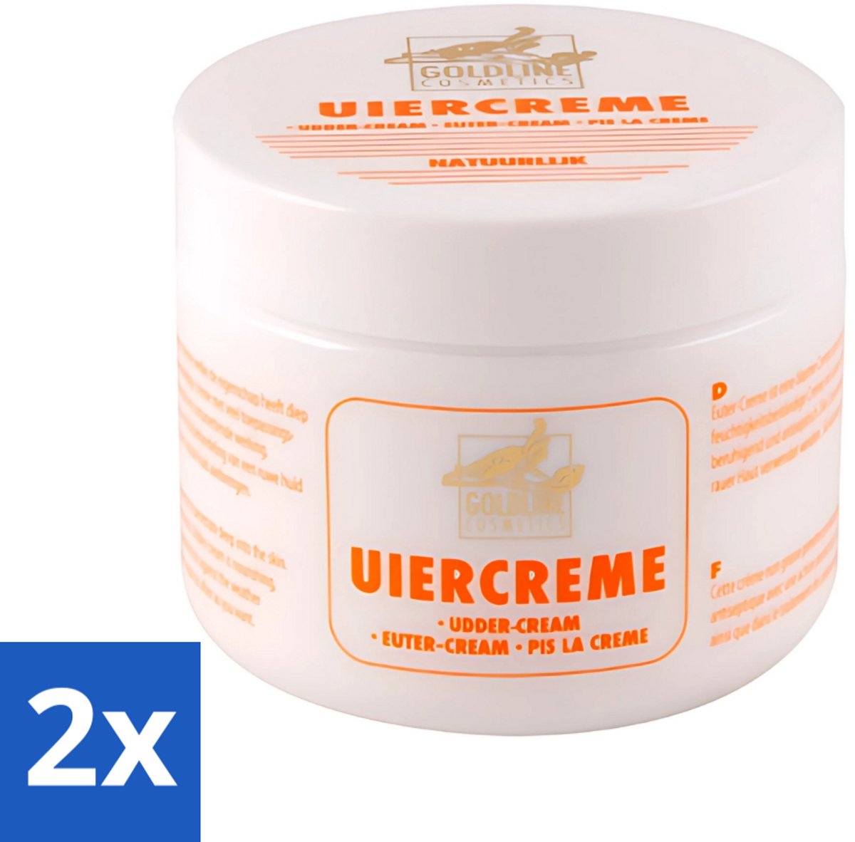 2 x Goldline - Uiercrème - Huidverzorging - Intensief Hydraterend - 250 ml - Uiercrème - Huidverzorging - Hydratatie - Droge Huid - Gevoelige Huid
