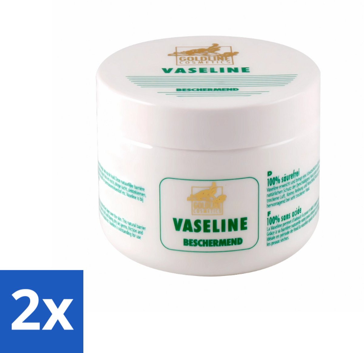 2 x Goldline - Vaseline - Huidverzorging - Beschermend & Hydraterend - 250 ml - Bodycrème - Hydratatie - Bescherming - Droge Huid - Huidbarrière