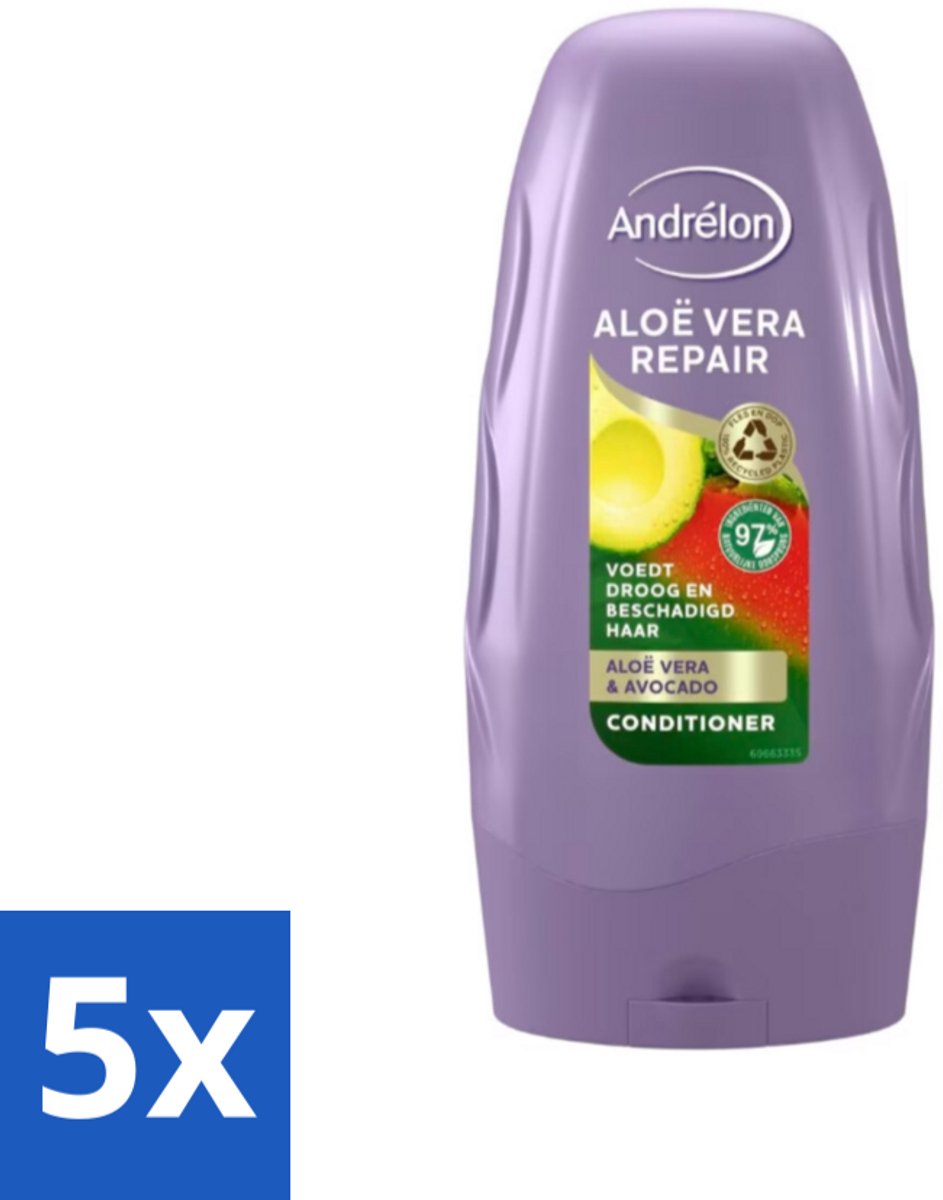 5 x Andrélon Conditioner Aloe Vera Repair 250 ml - Haarkleur - Haarverzorging - Haarherstel - Droog Haar - Beschadigd Haar