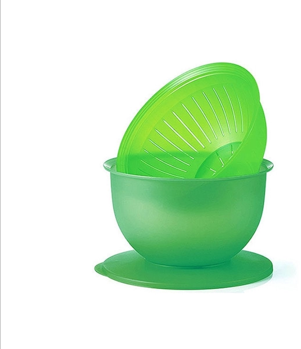 Tupperware groen Trendy kom 4.3L met XL vergiet en deksel