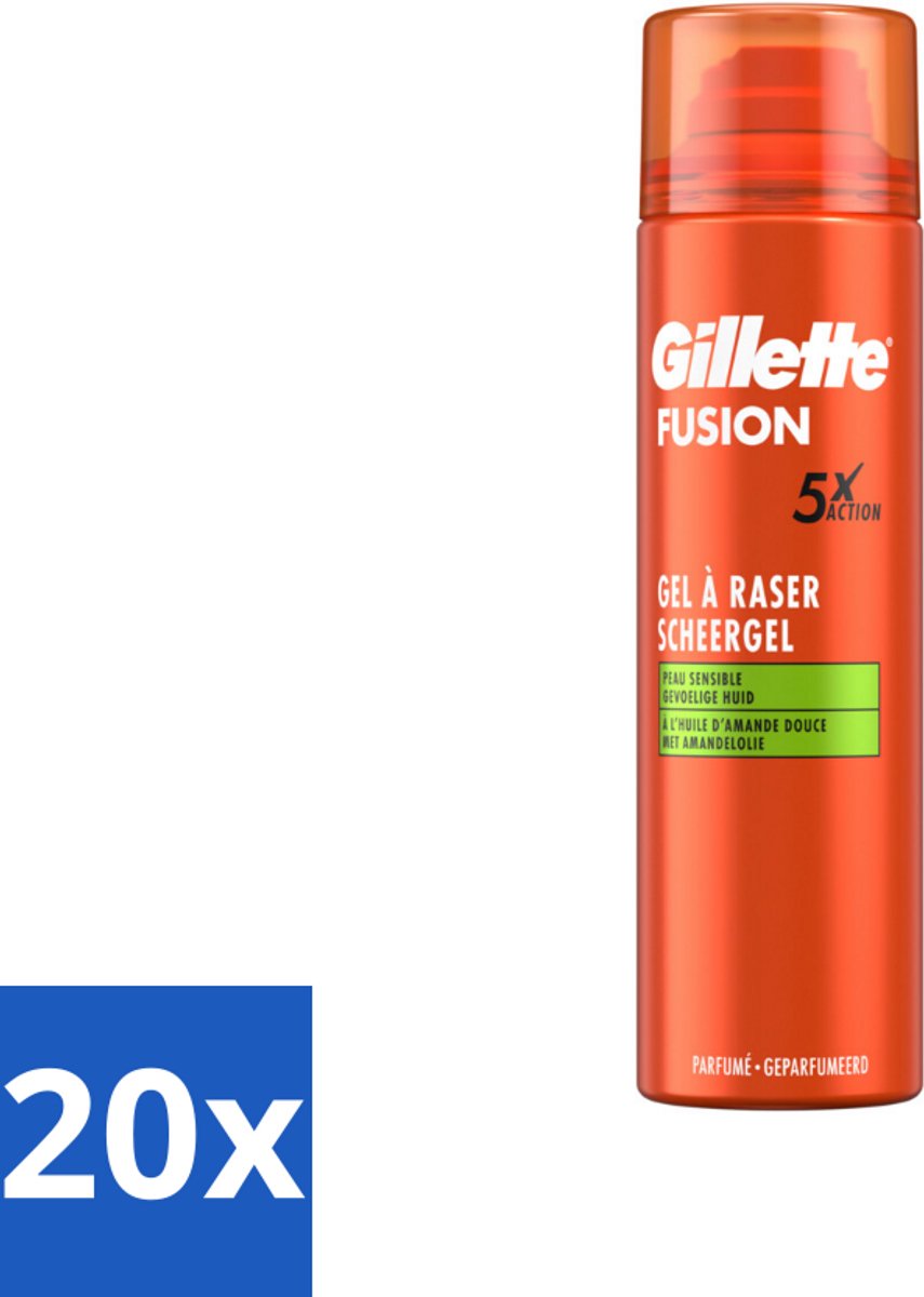 Gillette Scheergel Fusion 5 Sensitive 200 ml - Bulkverpakking - 20 stuks
