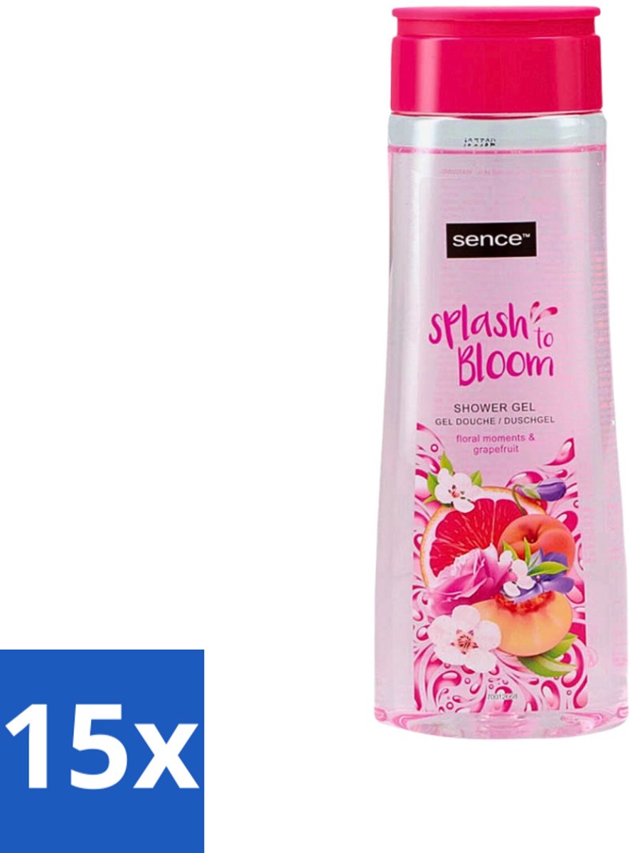 15 x Sence - Floral Moments & Grapefruit - Douchegel - Fris & Fruitig - 300 ml - Douchegel - Grapefruit - Bloemige Geur - Fris - Fruitig