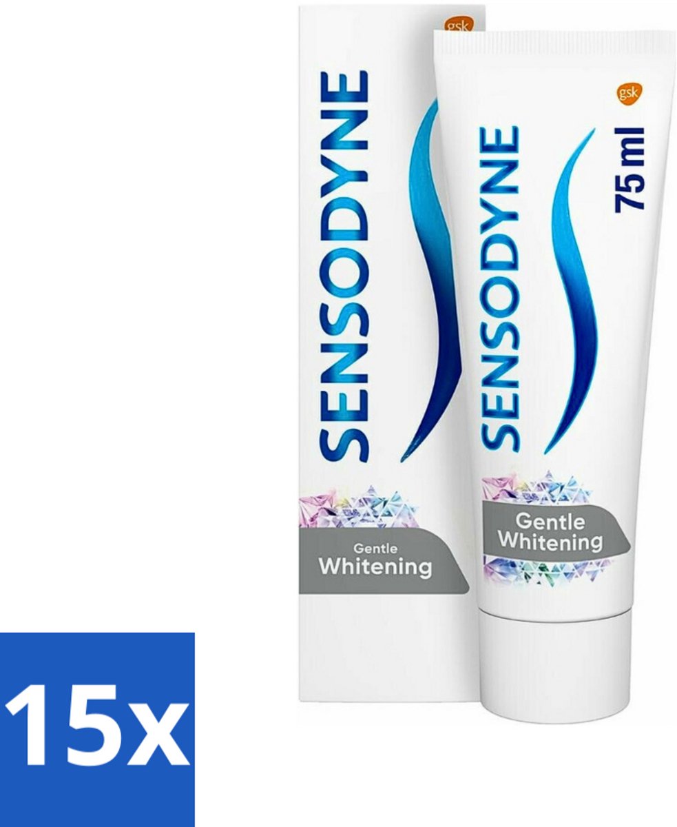 15 x Sensodyne - Tandpasta - Gentle Whitening - Milde Reiniging - 75 ml - Gevoelige Tanden - Wittere Tanden - Milde Whitening - Tandpasta - Tandglazuur
