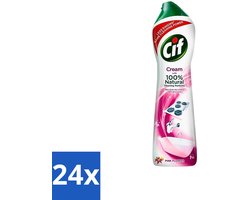24 x Cif - Badkamer & Keuken - Schuurmiddel - Cream Pink Flower - 500 ml - Cif Schuurmiddel - Schuurmiddel - Reinigingsmiddel - Vuil Verwijderen - Vet Verwijderen