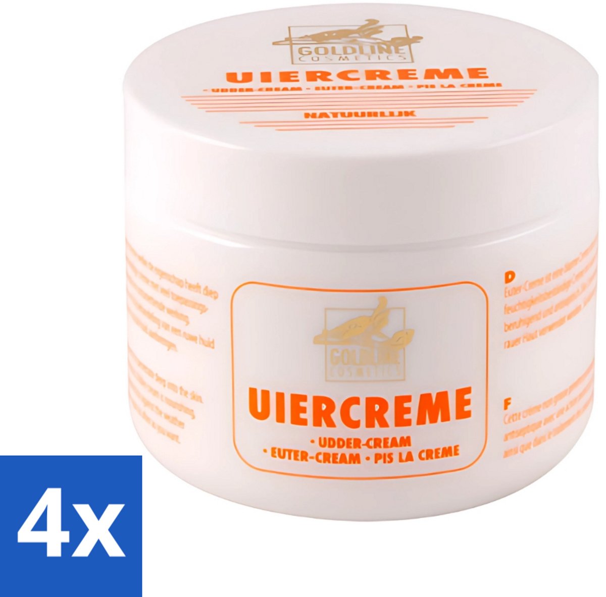 4 x Goldline - Uiercrème - Huidverzorging - Intensief Hydraterend - 250 ml - Uiercrème - Huidverzorging - Hydratatie - Droge Huid - Gevoelige Huid