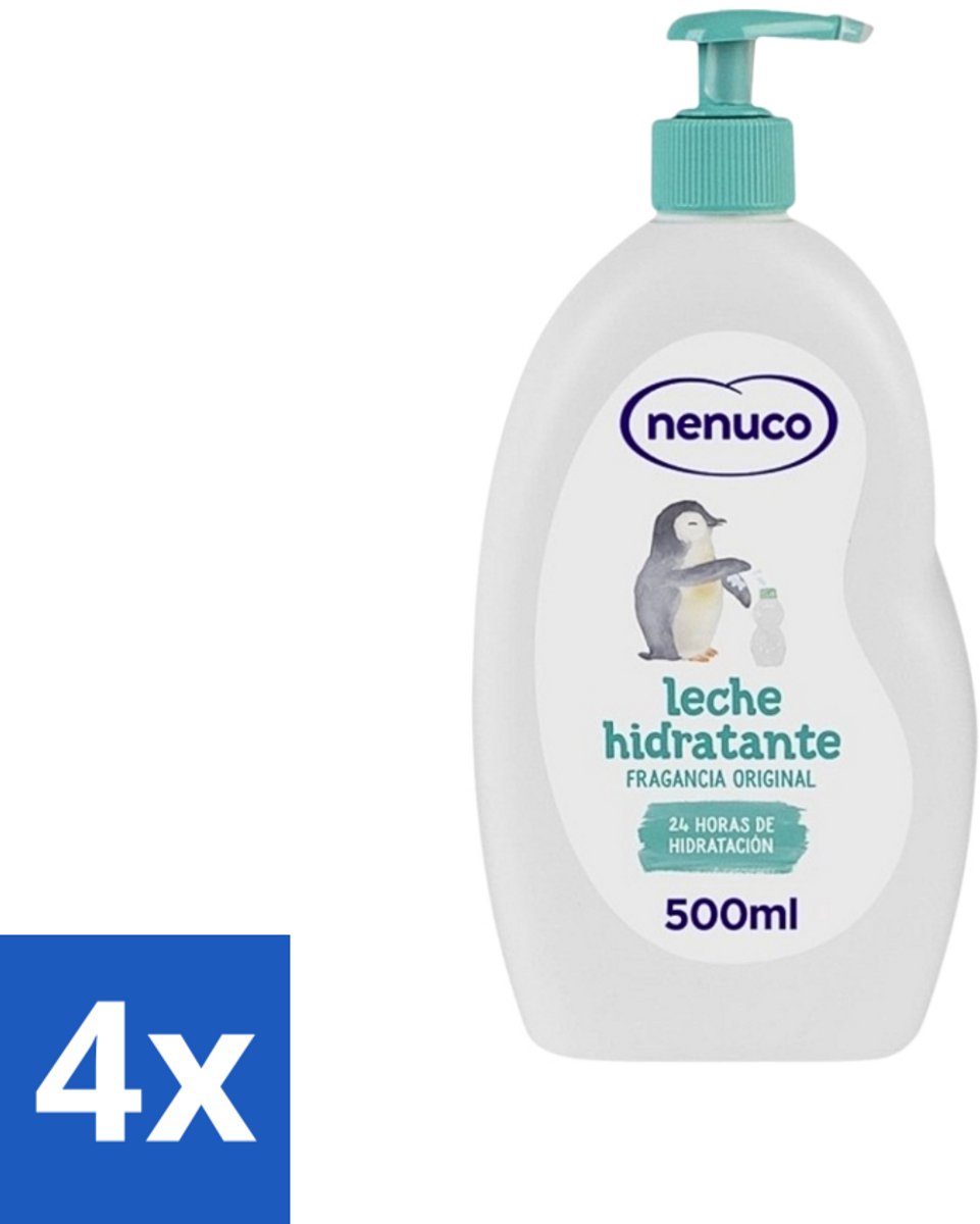 4 x Nenuco - Bodymilk - Verzorgende Bodylotion - Hydraterend - Met Pomp - 500 ml - Baby Bodymilk - Hydraterende Bodylotion - Babyhuid Verzorging - Shea Butter - Nenuco Bodymilk