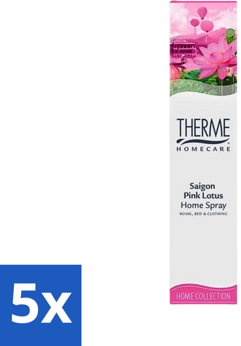 Therme - Interieurspray - Saigon Pink Lotus - Oosterse Romantiek in Huis - 60 ml - Bulkverpakking - 5 stuks