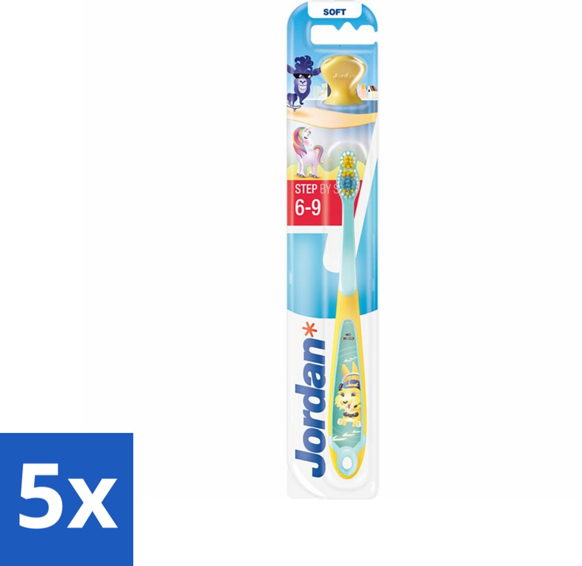 5 x Jordan Tandenborstel Step 3 (6-9 jaar) - Baby Tandenborstel - Kindertandenborstel - Tandenborstel 0-2 Jaar - Tandenborstel 6-9 Jaar - Tandenborstel Voor Kinderen
