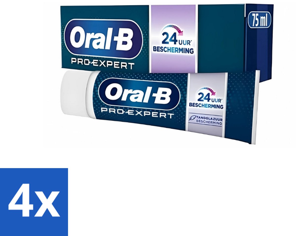 4 x Oral-B - Pro-Expert Sterk Glazuur - Tandpasta - Beschermt Glazuur - 75 ml - Glazuur Bescherming - Tandplak Bescherming - Glazuur Versterking - Glazuur Erosie - Tinfluoride