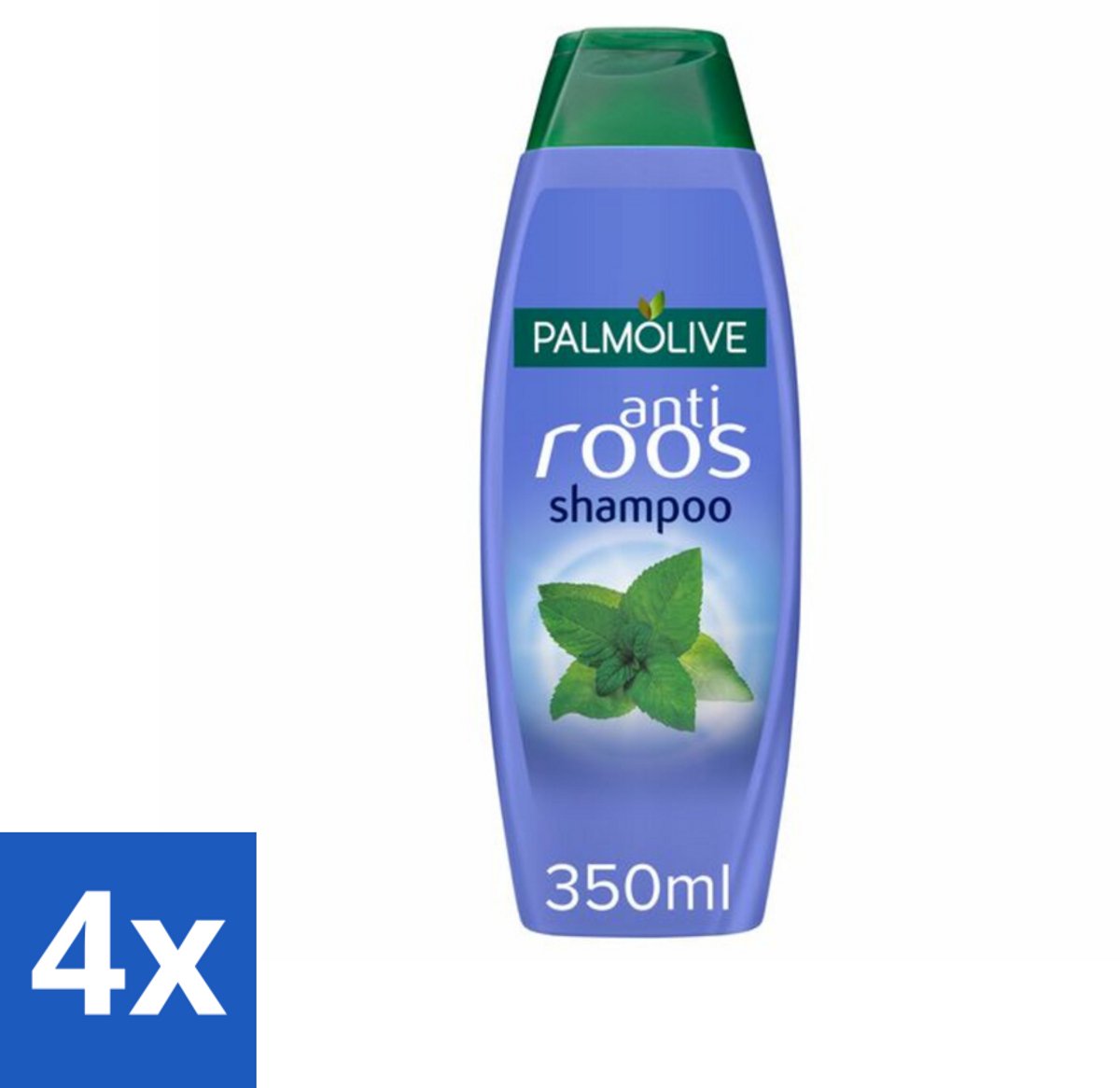 4 x Palmolive Shampoo Anti-Roos 350 ml - Anti-roos Shampoo - Wilde Munt Shampoo - Roosvoorkomend Shampoo - Gezonde Hoofdhuid - Verfrissend Haar