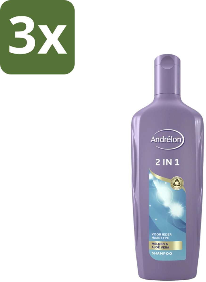 3 x Andrélon - 2-in-1 - Shampoo - Reinigt & Verzorgt - 300 ml - 2-in-1 Shampoo Conditioner - Haartype - Haartype - Haartype - Haartype