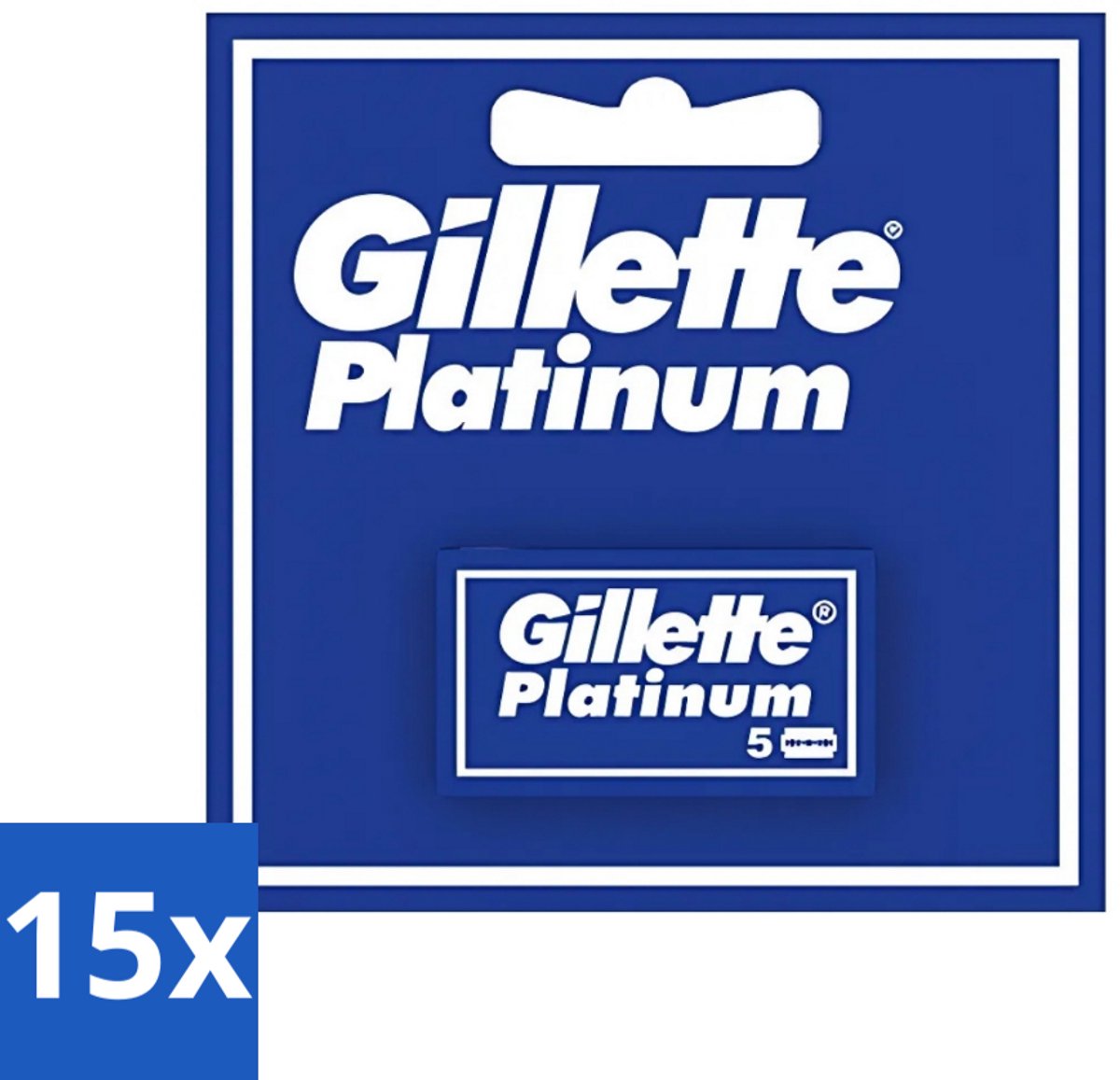 Gillette - Platinum - Extra scherpte - 5 Navulscheermesjes - Bulkverpakking - 15 stuks