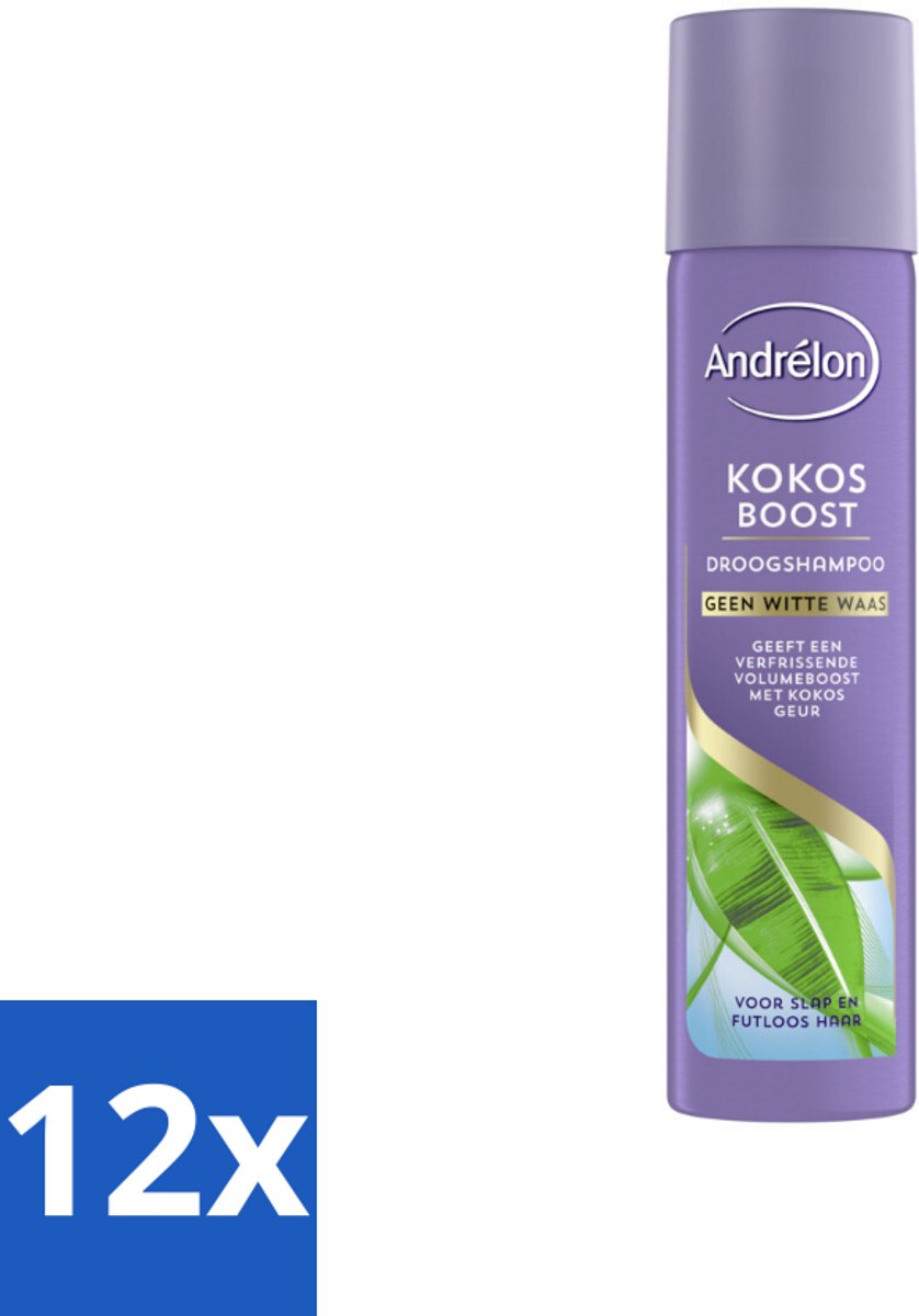 Andrélon Droogshampoo Kokos Boost 245 ml - Voordeelverpakking - 12 stuks
