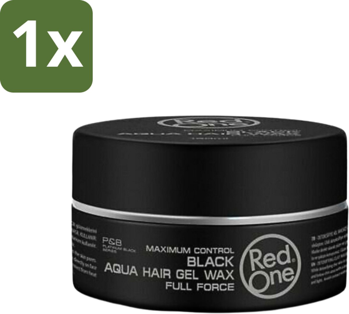 1 x Red One - Haarwax - Black - Aqua Hair Gel Wax - Voor Krachtige Fixatie & Glans - 150 ml - Haarwax - Haargel - Haargel Wax - Krachtige Fixatie - Glans