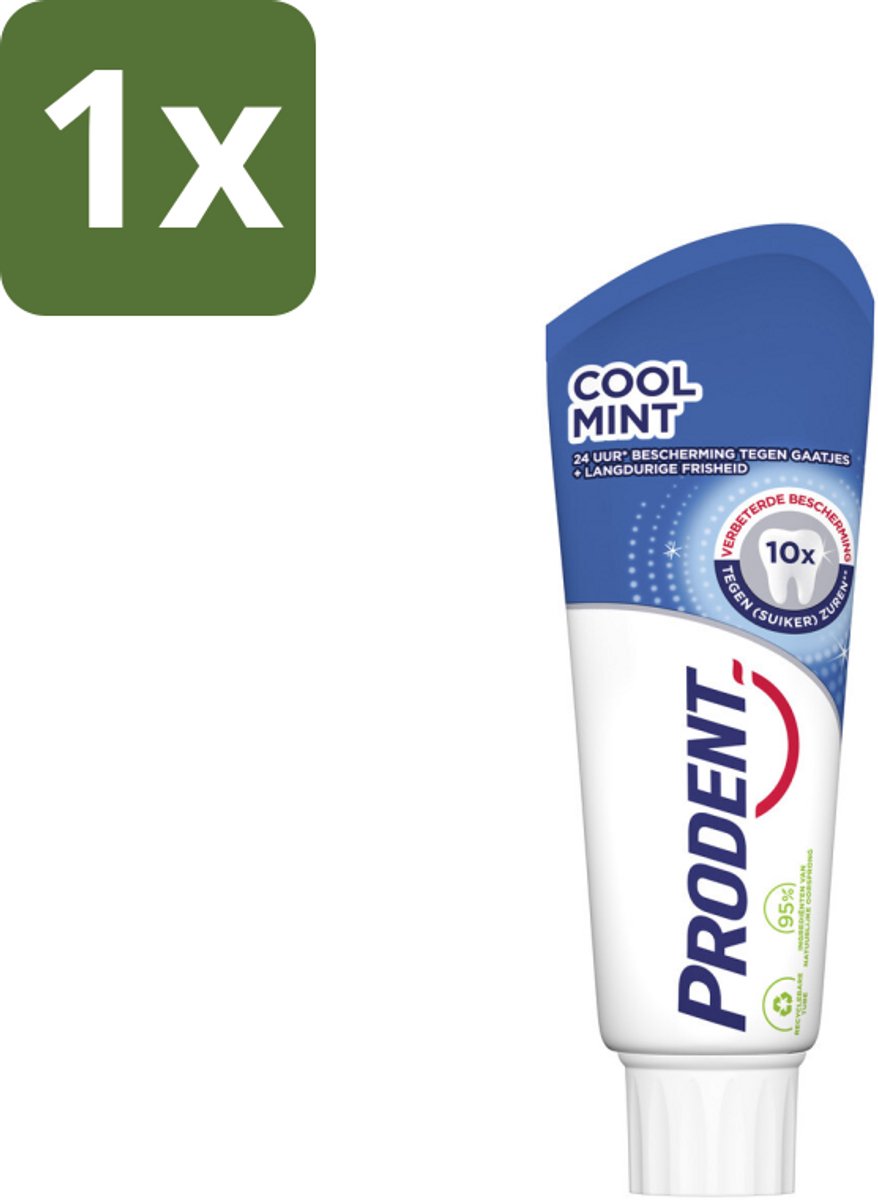 1 x Prodent Tandpasta Cool Mint 75 ml - Tandpasta - Tandbederf - Tanderosie - Tandglazuur - Fluoride