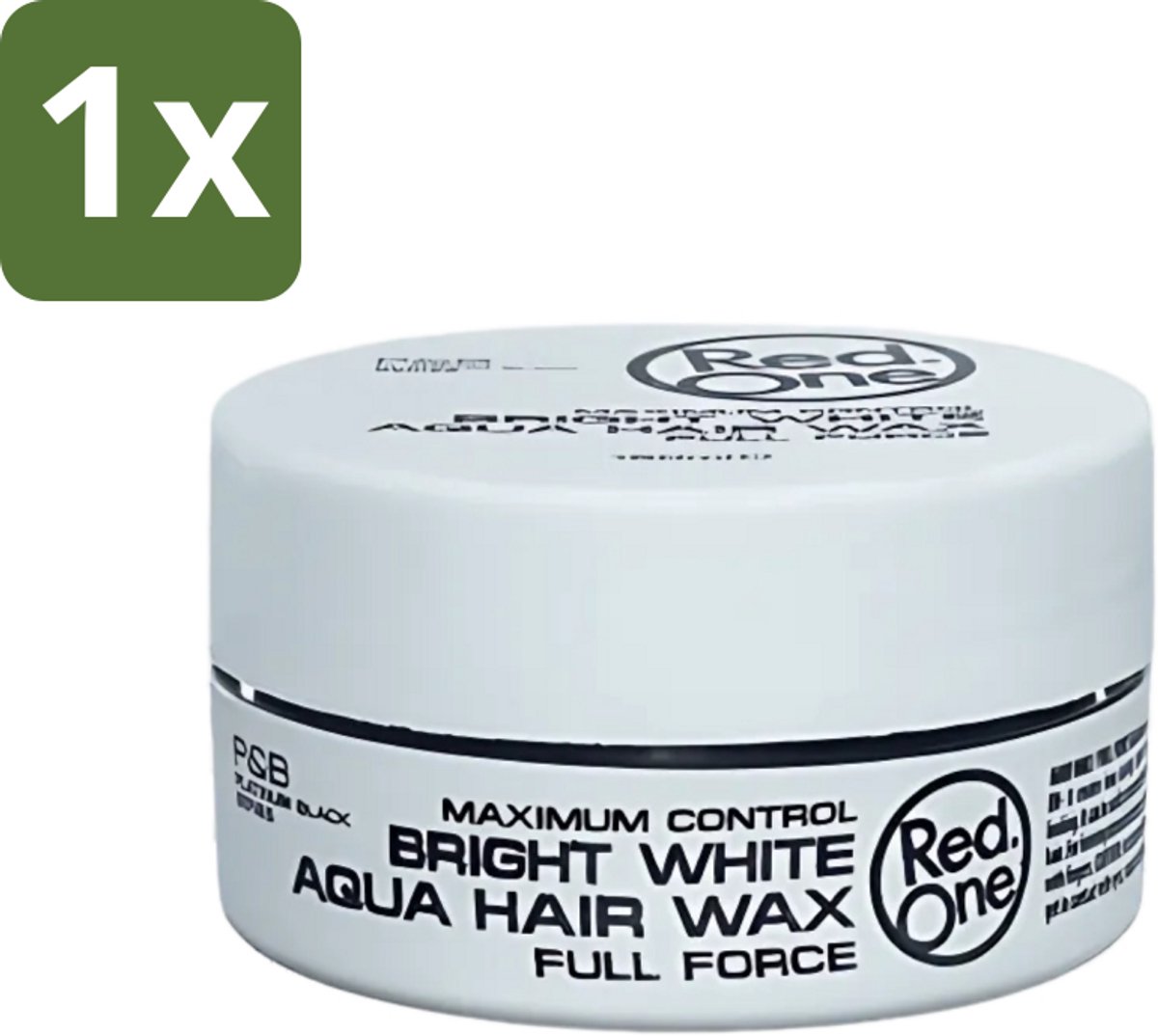 1 x Red One - Haarwax - Bright White - Maximum Control - Voor Extra Sterke Fixatie - 150 ml - Haarwax - Haartype - Fixatie - Hold - Styling
