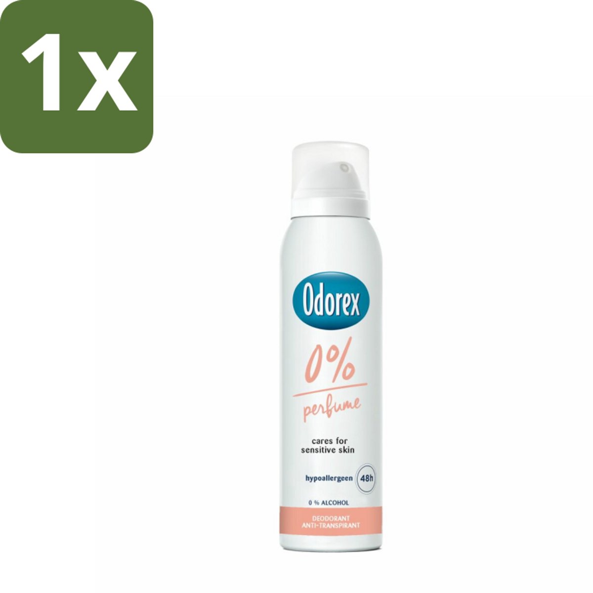1 x Odorex - Deodorant Spray - 0% Parfum - Zonder Geurstoffen - 150 ml - 0% Parfum - Geurstoffenloos - Deospray - Huidgevoelig - Alcoholvrij