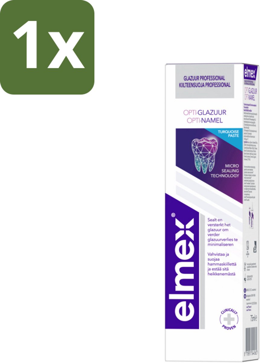 1 x Elmex Tandpasta Glazuur Professional Opti-Glazuur 75 ml - Tandpasta - Glazuurbescherming - Tanderosie - Glazuurverlies - Tandenbescherming
