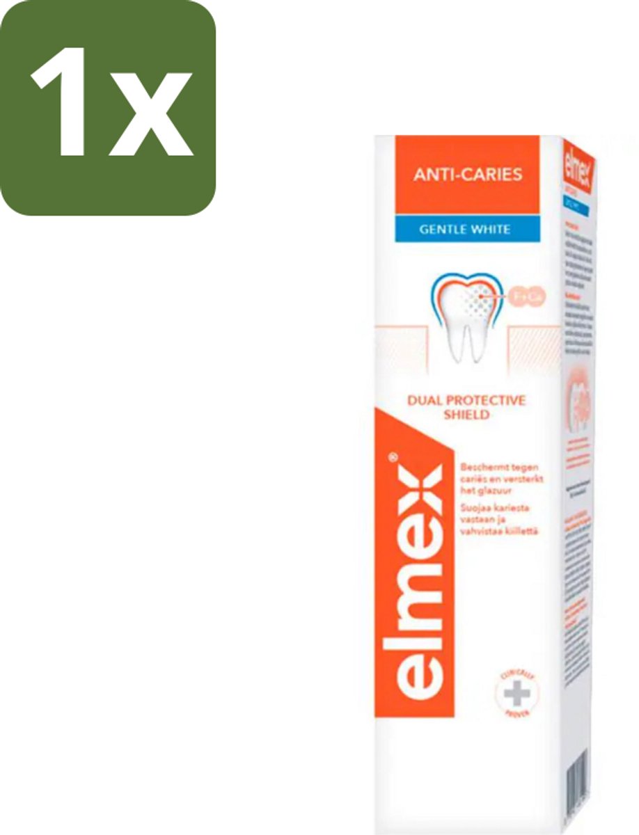 1 x Elmex Tandpasta Anti-Cariës Gentle White 75 ml - Anti Cariës - Whitening - Tandpasta - Gaatjes - Remineralisatie
