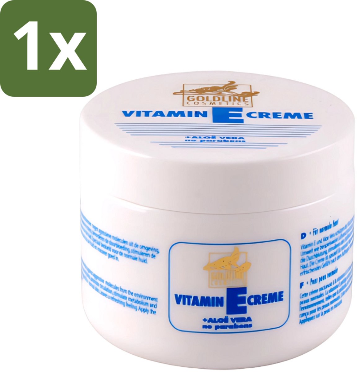 1 x Goldline - Bodycrème - Vitamine-E & Aloë Vera - Normale Huid - Hydraterend - 250 ml - Bodycrème - Vitamine E - Aloë Vera - Hydraterend - Huidverzorging