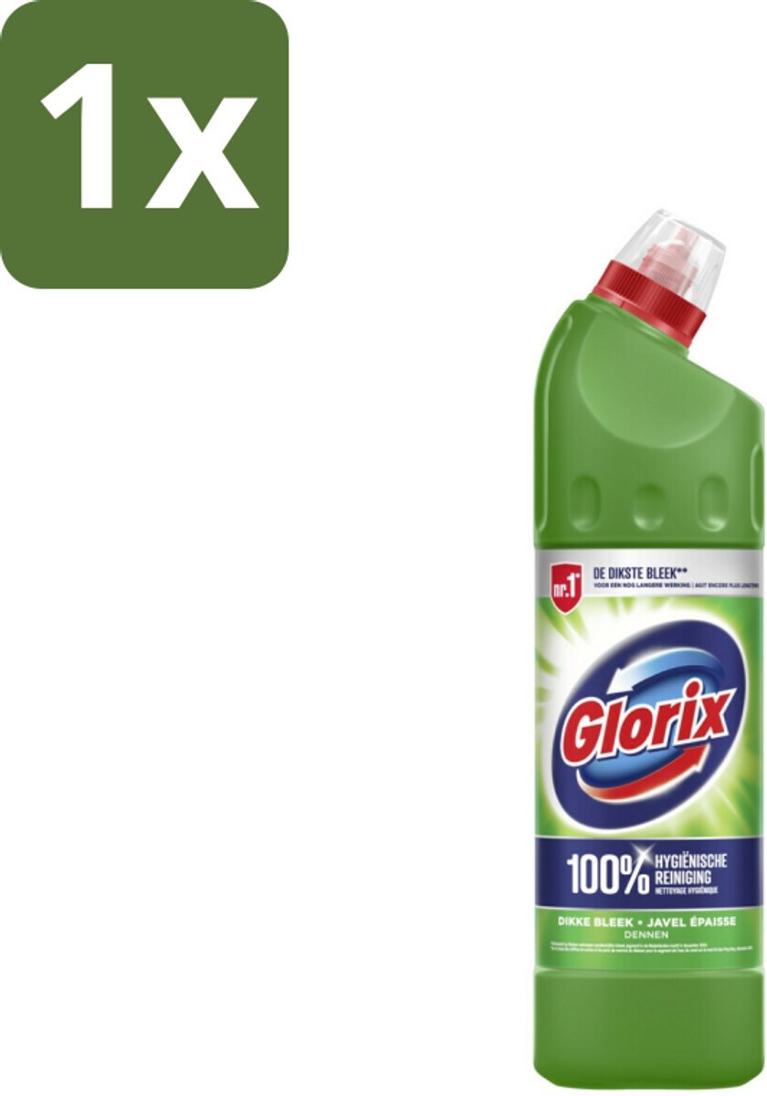 1 x Glorix - Bleek - Dennen - Bescherming tegen Kalkaanslag - 750 ml - Toilet Reinigen - Kalkaanslag Voorkomen - Hygiëne - Dennengeur - Vuil Verwijderen