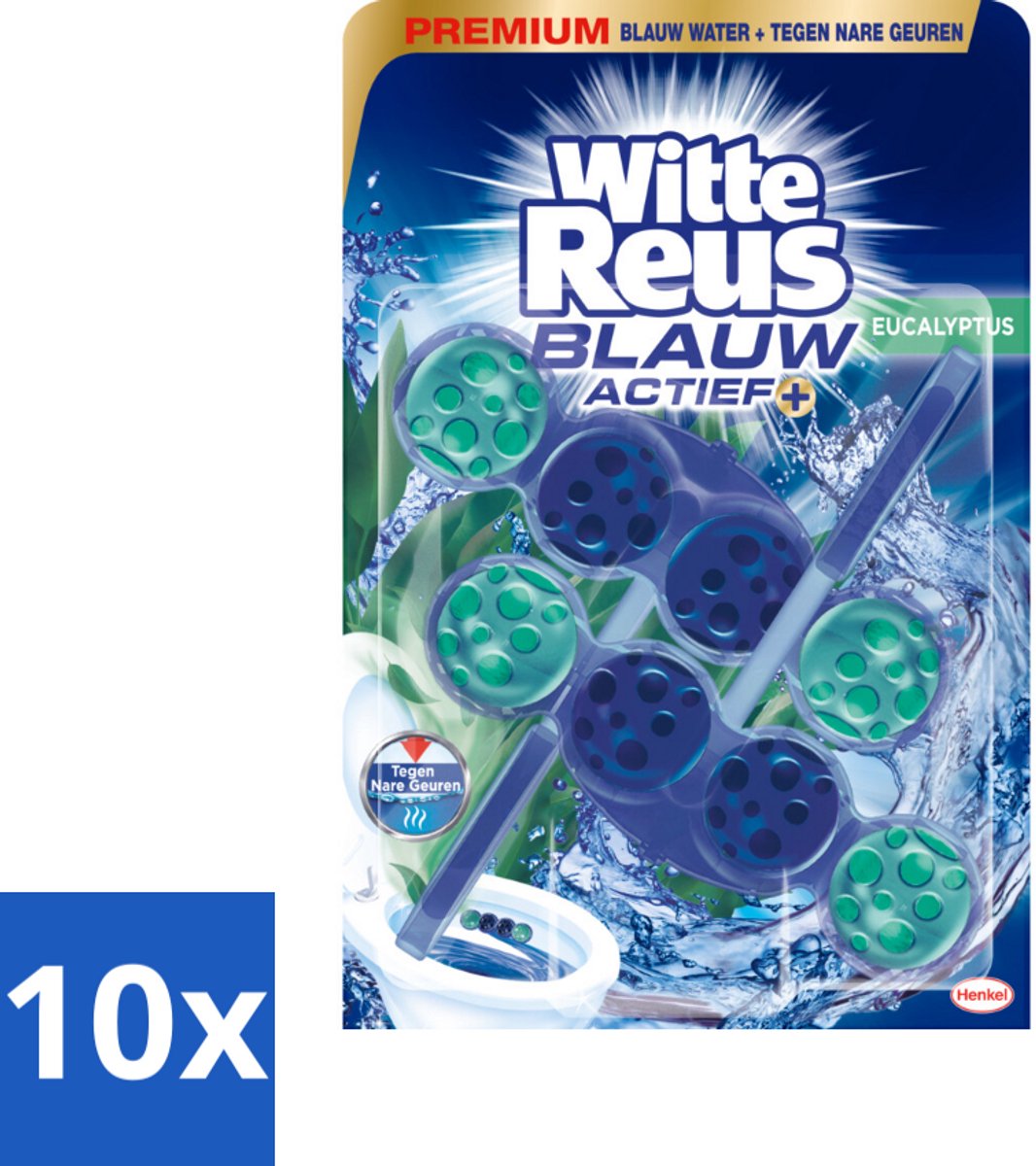 Witte Reus Toiletblok Blauw Actief Eucalyptus 2 stuks per verpakking - Bulkverpakking - 10 stuks