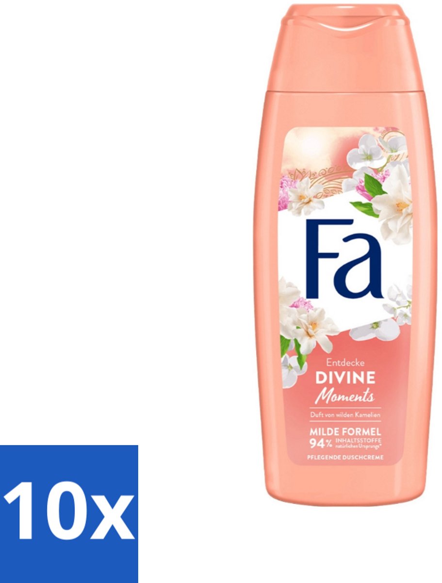 10 x Fa - Douchecrème - Divine Moments - Verzorgen & Voeden - Verfrissend - 250 ml - Douchecrème - Douchecreme - Douchecreme Divine Moments - Douchecreme Voor Huid - Douchecreme Verzorgen
