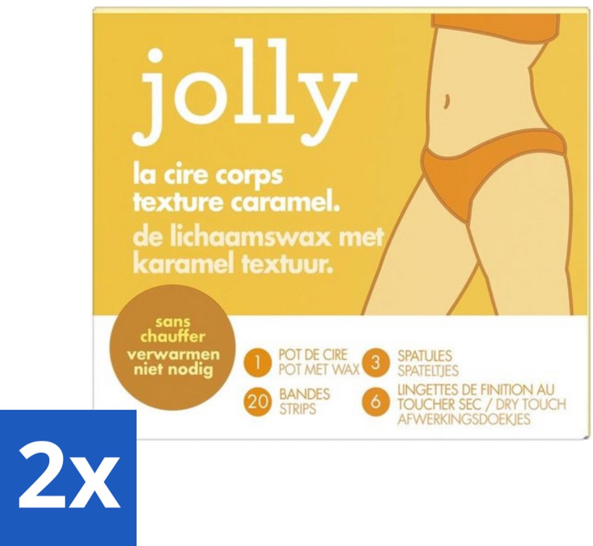 2 x Jolly - Lichaamswax - Karamel Structuur - 20 Strips - Lichaamswax - Karamel Wax - Ontharing - Gladde Huid - Gevoelige Huid