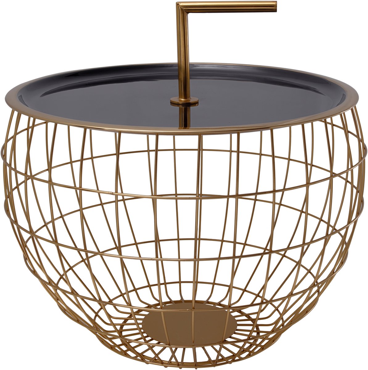 Padiro ronde bijzettafel Ø 49,5 x 37 cm - zwart - Modern Art-Déco Glamour Look - ijzer - handgemaakt