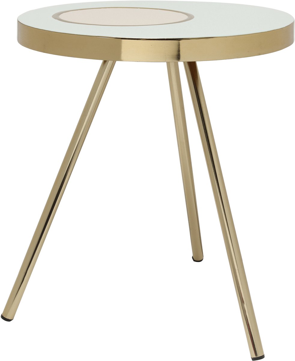 Padiro ronde bijzettafel Ø 41 x 47 cm - lichtmint en goud - Modern Art-Déco Glamour Look - ijzer