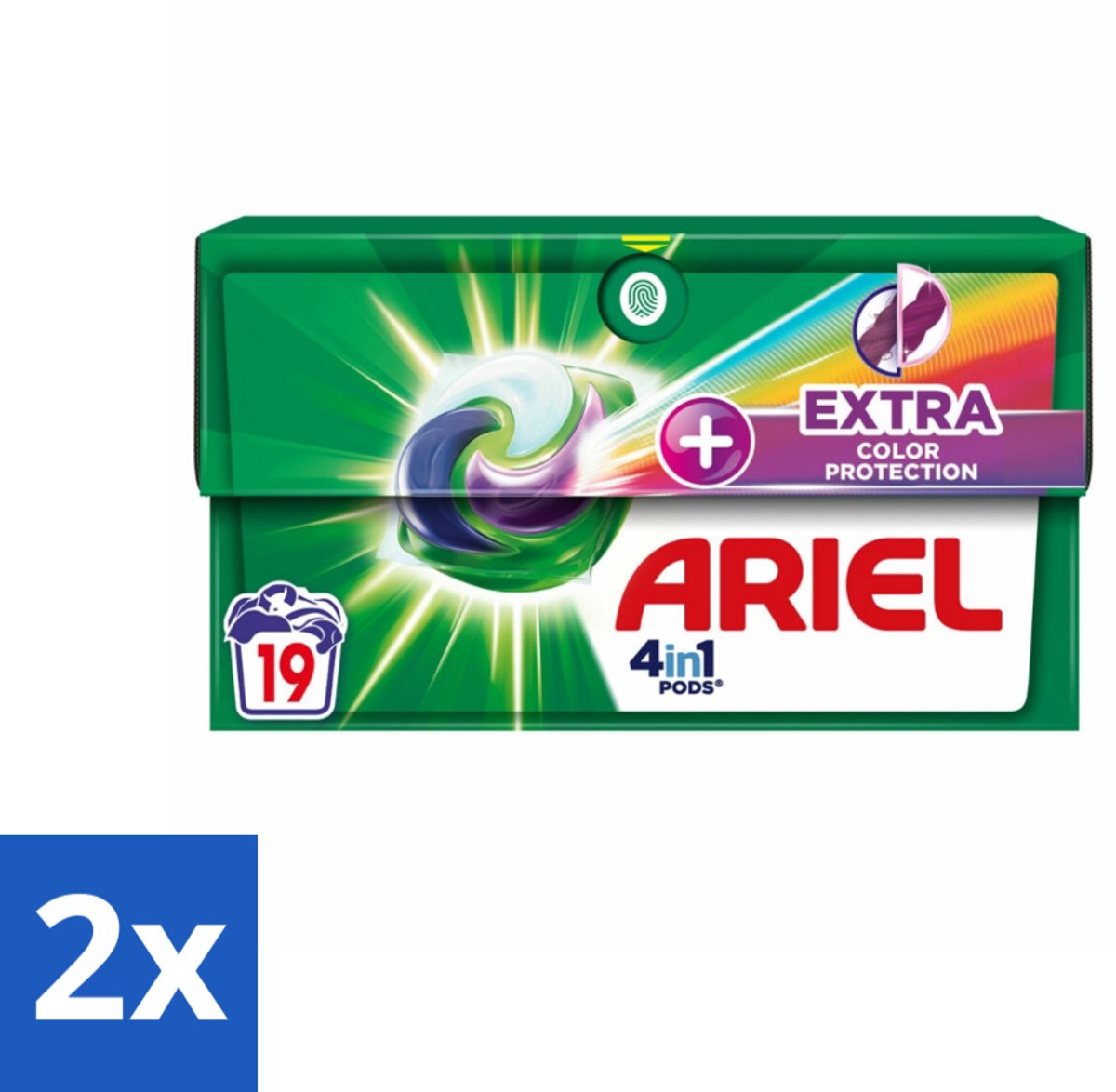 2 x Ariel Original - Extra Kleurbescherming - Wasmiddelcapsules - 4in1 Pods - Witte en Gekleurde Was - 19 Wasbeurten - Wasmiddel Capsules - Wasmiddel Pods - Kleurbescherming Wasmiddel - Wasmiddel Voor Gekleurde Was - Wasmiddel Voor Witte Was