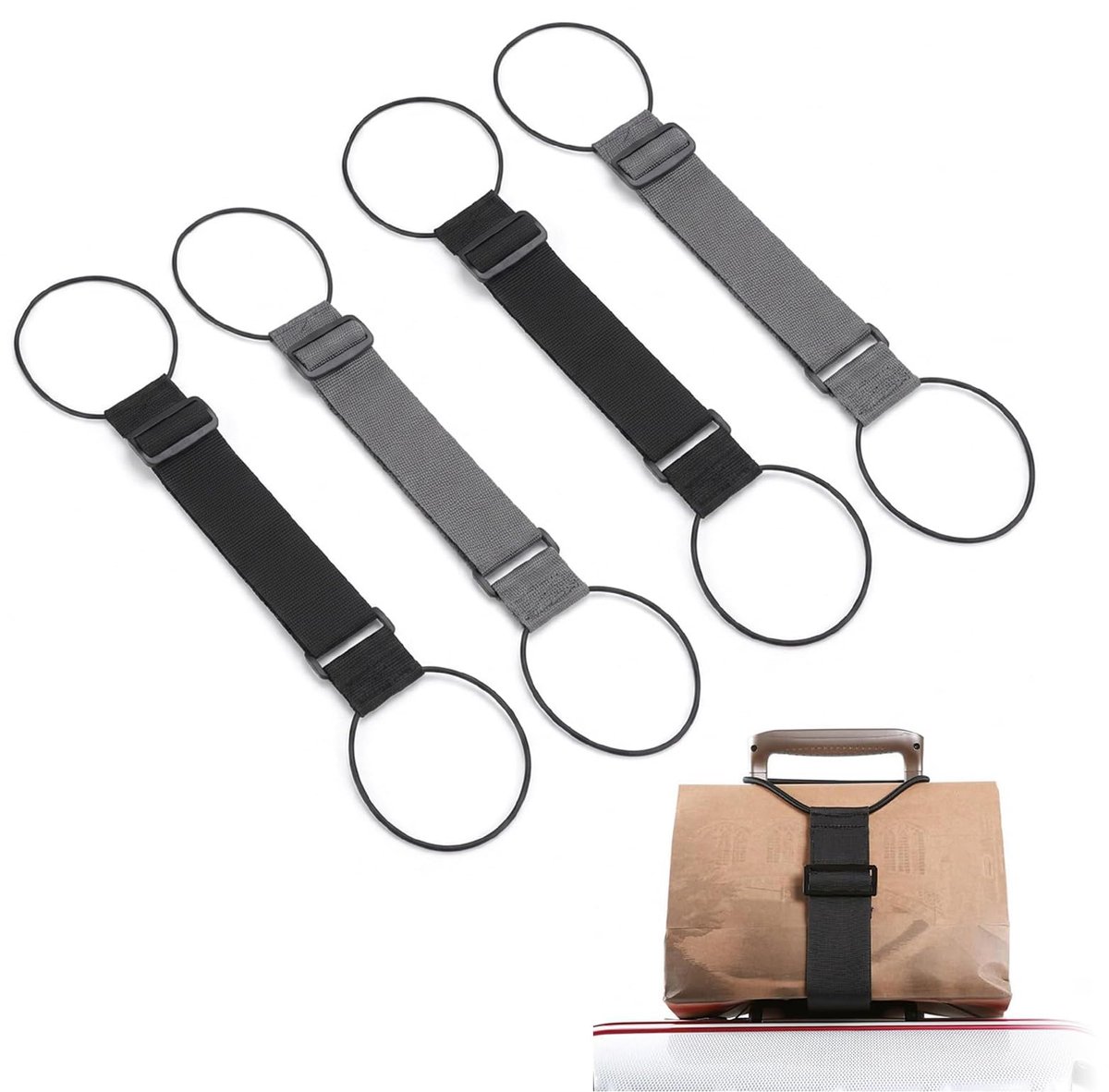 Luggage Connector Straps,4 Pcs Elastic Adjustable Suitcase Strap - ShopVlot