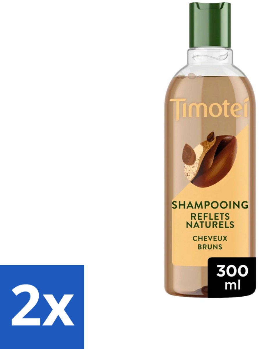 2 x Timotei - Shampoo - Intens Bruin - 300 ml - Bruin Haar Shampoo - Henna Shampoo - Natuurlijke Shampoo - Siliconen Shampoo - Duurzame Shampoo