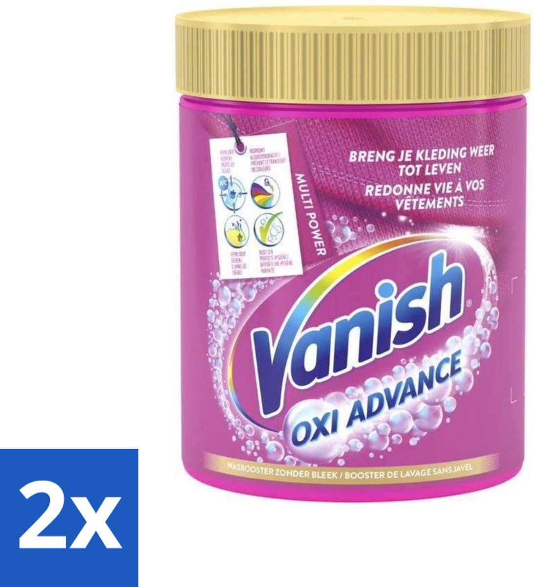 2 x Vanish Oxi Advance - Vlekkenverwijderaar Poeder - Zonder Bleek - Gekleurde Was - 840 Gram - Vlekkenverwijderaar - Wasbooster - Vlekken Verwijderen - Gekleurde Was - Wasmiddel