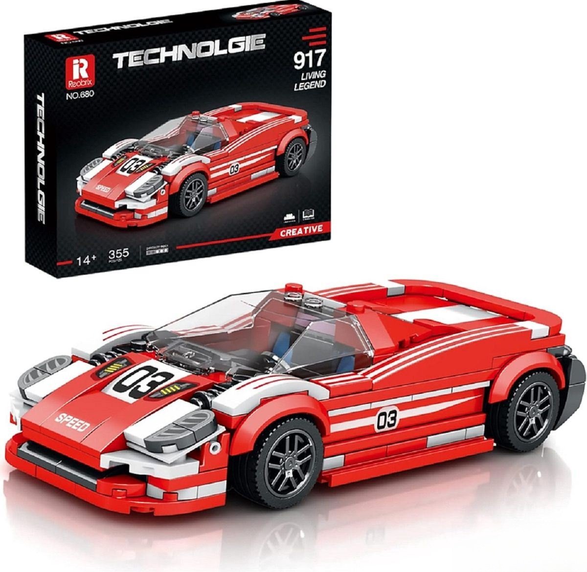 Reobrix 680 - raceauto - sportwagen - rood - 355 onderdelen - 6+
