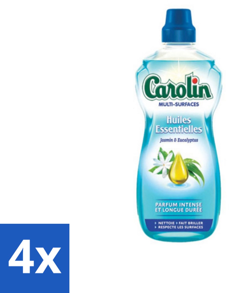 4 x Carolin - Allesreiniger - Essentiële Oliën van Jasmijn en Eucalyptus - 1 L - Allesreiniger - Schoonmaakmiddel - Jasmijn - Eucalyptus - Geur