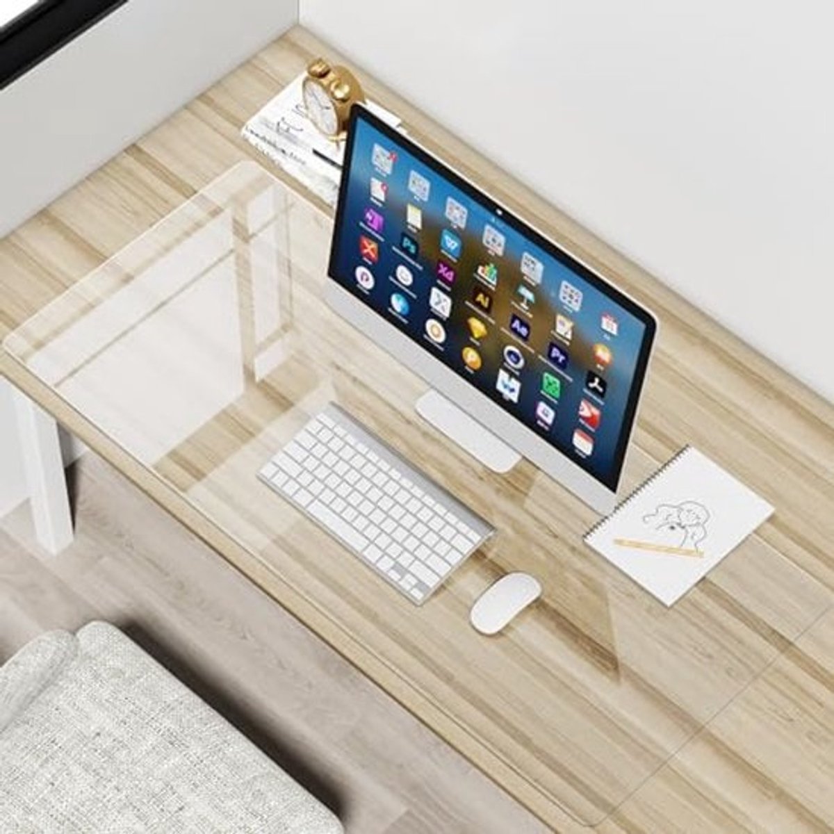 Grote Transparante Bureau Mat - Waterdichte, Antislip, Snijdbaar Desk Pad 60x35cm