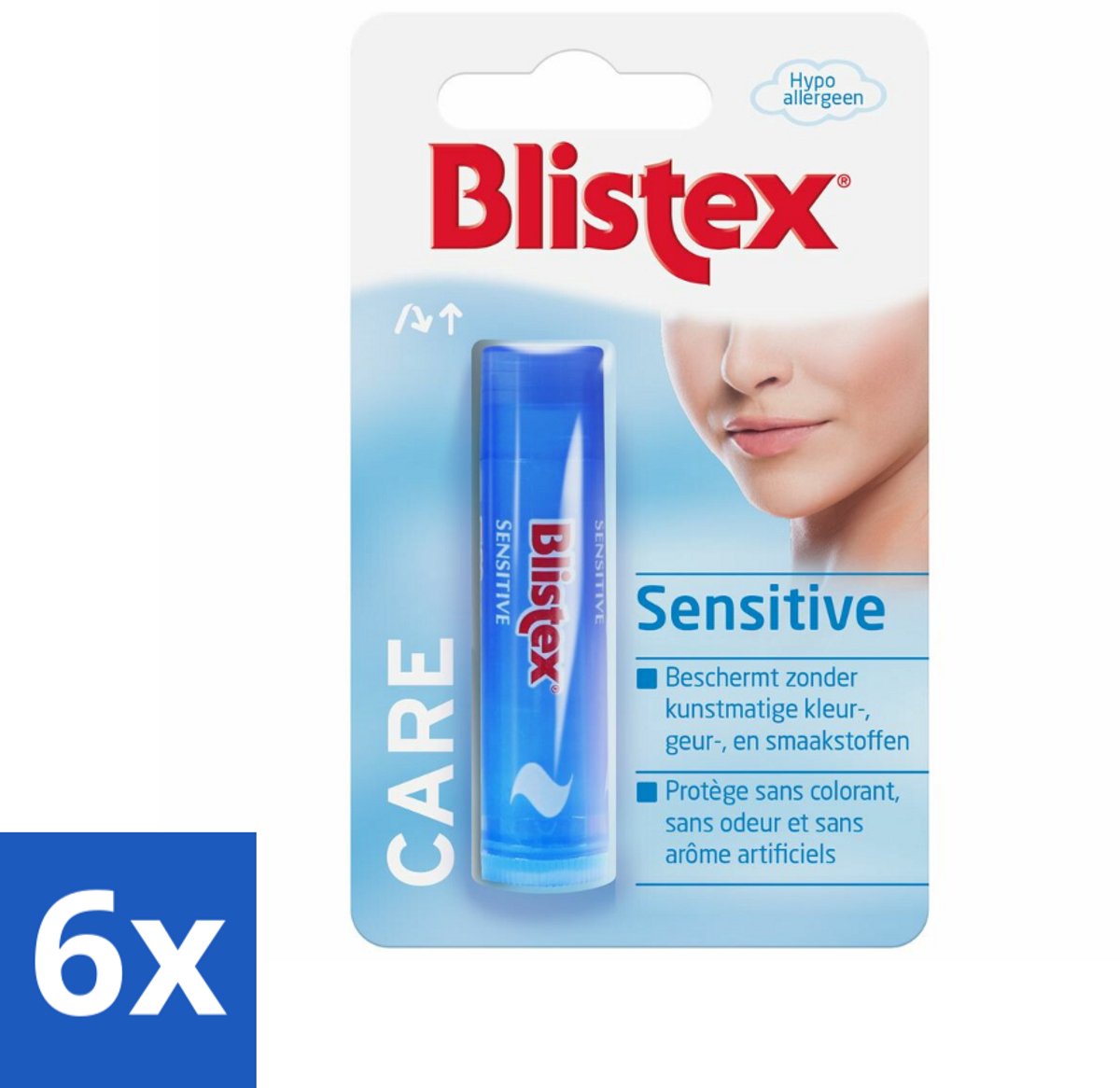 6 x Blistex - Lippenbalsem - Zonder Kleur, Geur & Smaakstoffen - Lippenbalsem - Gevoelige Lippen - Lippenverzorging - Hydraterende Balsem - Lippen Beschermen