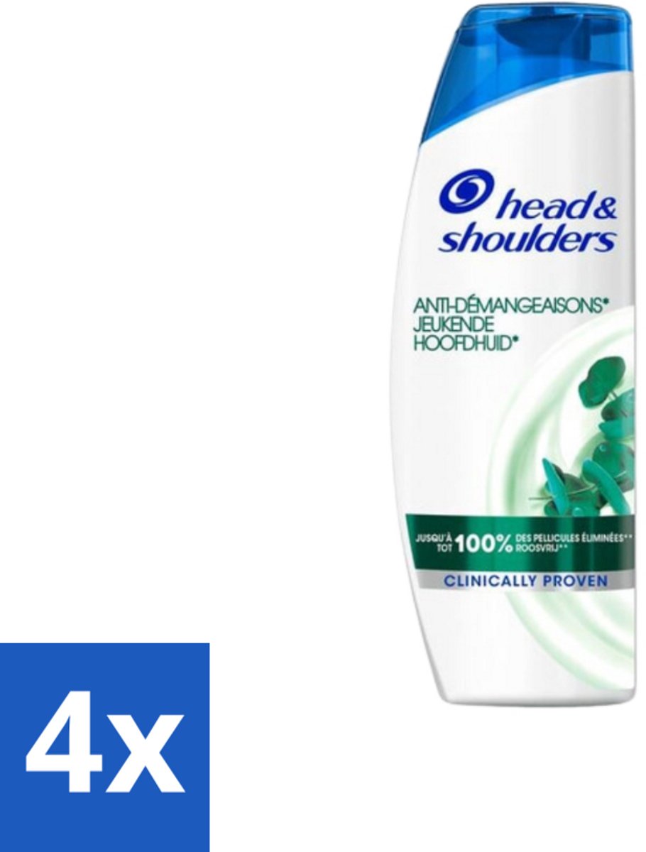 4 x Head & Shoulders - Anti-Roos Shampoo - Jeukende Hoofdhuid - 285 ml - Roos Shampoo - Anti-roos Shampoo - Jeukende Hoofdhuid - Hoofdhuidverzorging - Roosvrij Haar